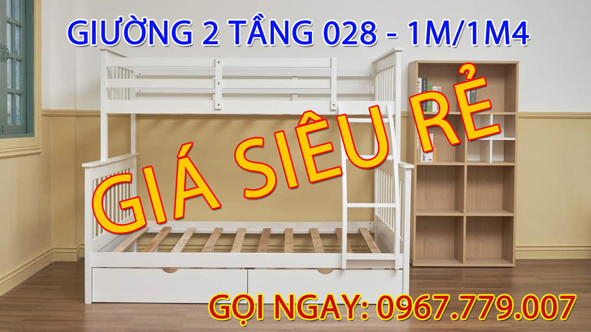 Bạn nên chọn mua giường 2 tầng 1m-1m4 MS 028 vì giá siêu rẻ đẹp và đa năng nhất TPHCM