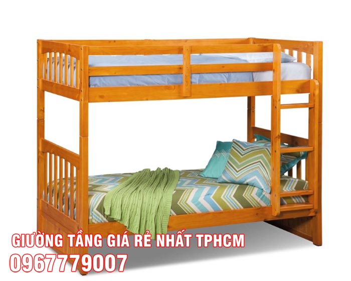 giường 2 tầng 012 màu vàng gỗ