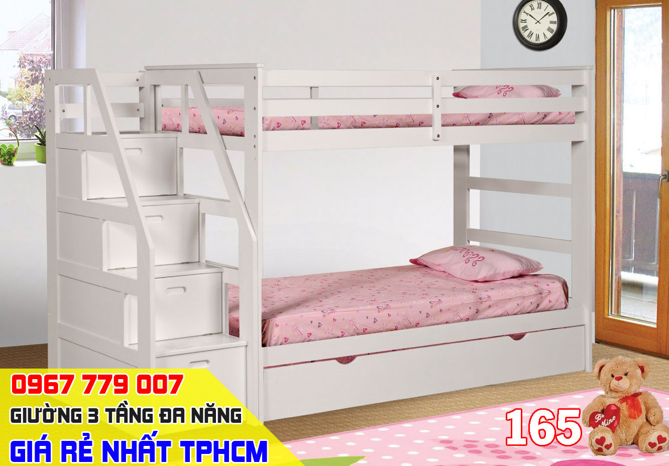giường 3 tầng 165 giá rẻ tại tphcm