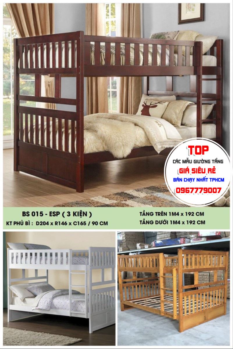 mẫu giường tầng 1m2 ms 013 giá rẻ tại tphcm