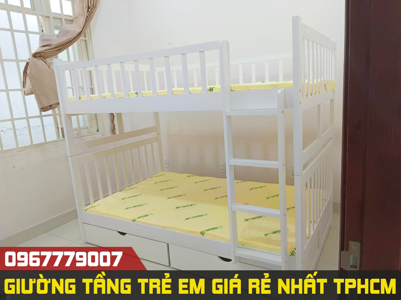 VIDEO Cận Cảnh Giường 2 Tầng Trẻ Em 1m2 Đẹp Giá Rẻ MS 013 tại TPHCM