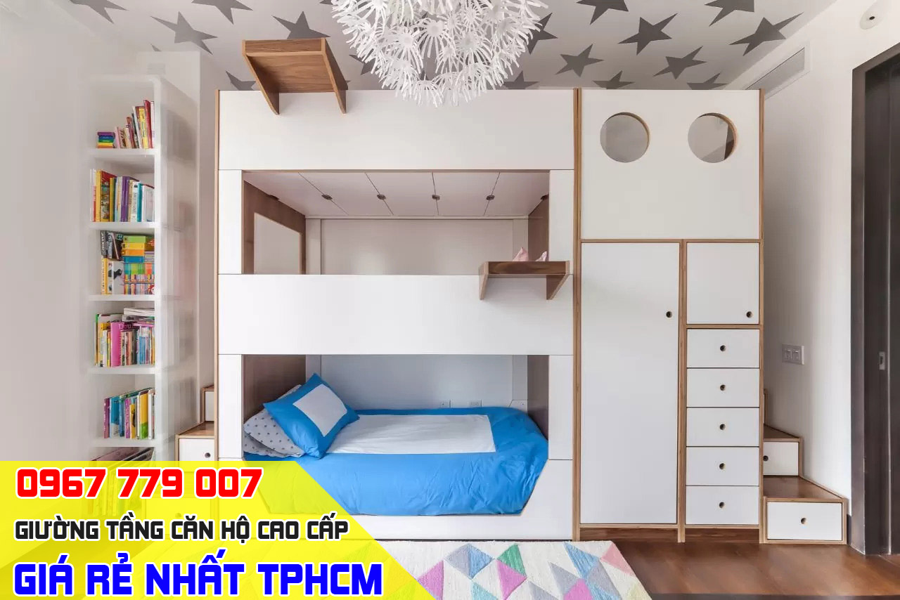 thi công nội thất giường tầng cho căn hộ cao cấp giá rẻ tại tphcm